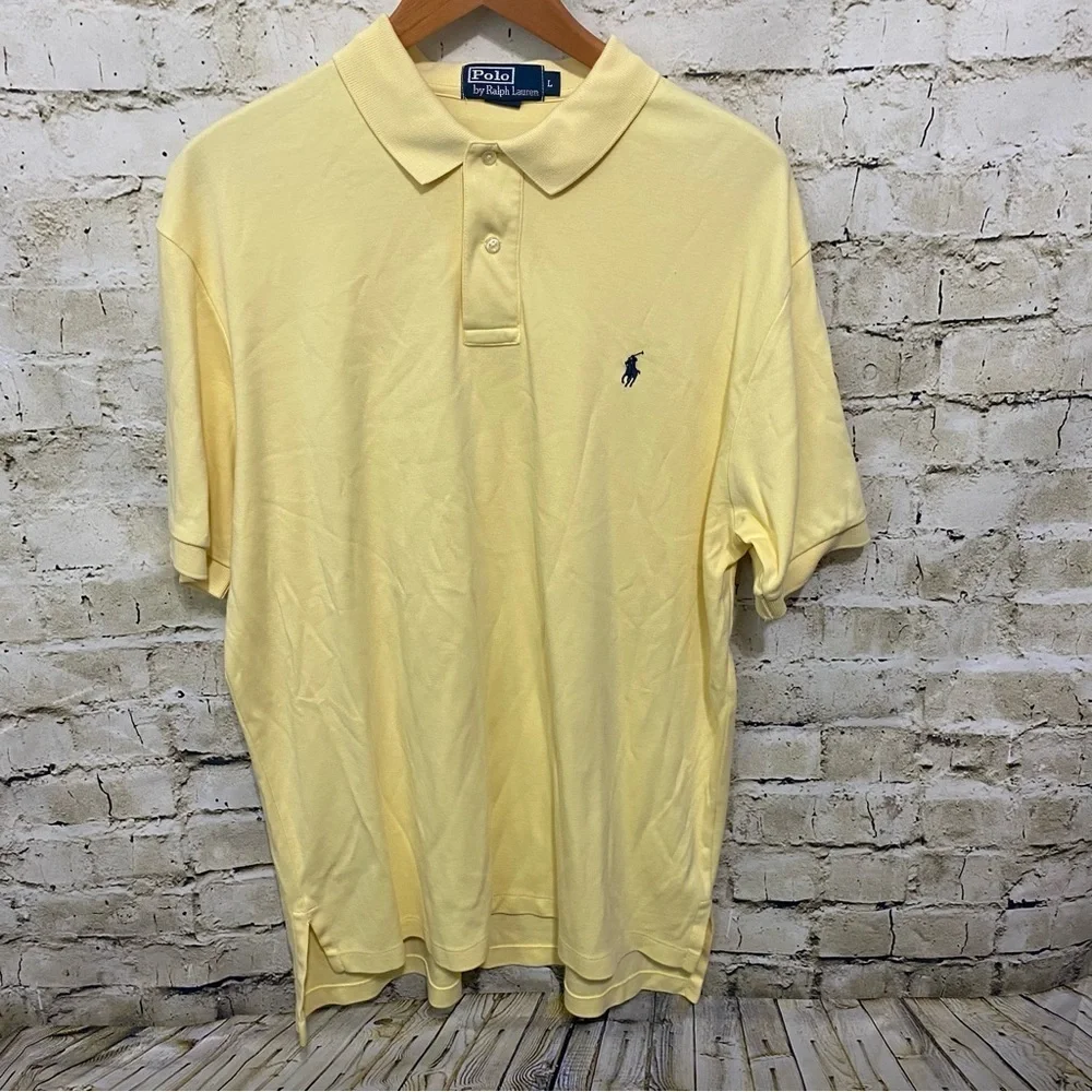 Polo Ralph Lauren Yellow Blue Pony Cotton Polo Shirt